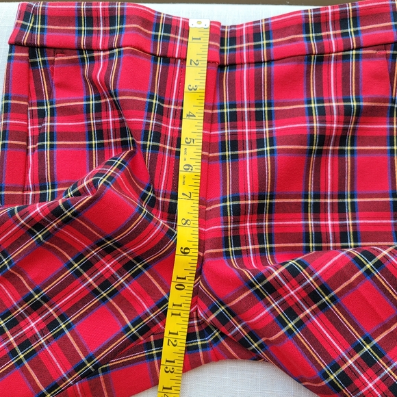 New! J. Crew sz 8 Red Tartan Plaid Kelsey Crop Flare Pants NWT - Picture 7 of 10